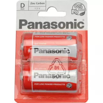 PANASONIC Baterii Zinc Carbon Red Zinc R20RZ / 2BP EU D 1.5V (Blister 2buc)