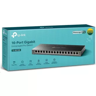 Comutator TP-Link Easy Smart TL-SG116E (16xGbE, fără ventilator)