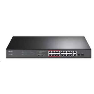 Comutator TP-Link TL-SL1218MP, [16x 10/100Mbps RJ45, 2xGbE RJ45, 2xSFP, 16x PoE  250W, 2x Fan]