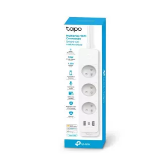 Cablu de extensie WiFi inteligent TP-Link Tapo P300 (3x230V, 2xUSB-A, 1xUSB-C, 2300W, 10A, 2, 4 GHz, BT)