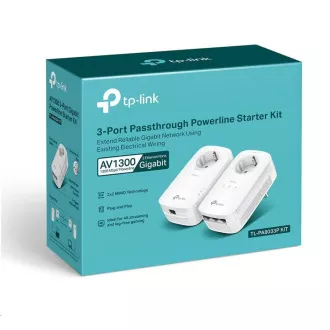 TP-Link TL-PA803333P KIT set powerline pass-through (AV1300, 3xGbE, 1xGbE, HomePlug AV2)