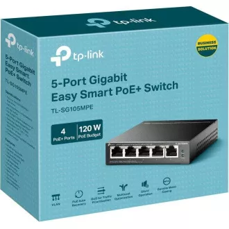 Comutator TP-Link Easy Smart TL-SG105MPE (5xGbE, 4xPoE , 120W, fără ventilator)