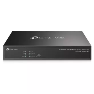 TP-Link VIGI NVR1004H-4P, înregistrare video, 4 canale, 4xPoE, 1xSATA, 1x100Mb/s LAN, 2xUSB2.0, 1xHDMI, 1xVGA