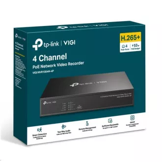 TP-Link VIGI NVR1004H-4P, înregistrare video, 4 canale, 4xPoE, 1xSATA, 1x100Mb/s LAN, 2xUSB2.0, 1xHDMI, 1xVGA