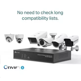 TP-Link VIGI NVR1004H-4P, înregistrare video, 4 canale, 4xPoE, 1xSATA, 1x100Mb/s LAN, 2xUSB2.0, 1xHDMI, 1xVGA