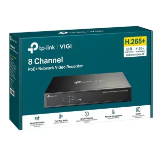 TP-Link VIGI NVR1008H-8P, înregistrare video, 8 canale, 8xPoE, 1x100Mb/s LAN, 1xVGA, 1xHDMI, 2xUSB2.0