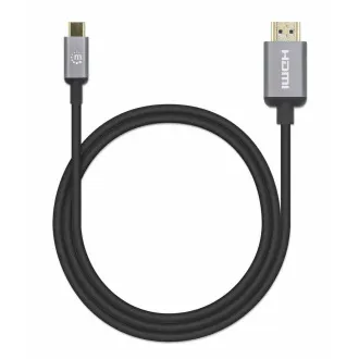 Cablu Manhattan USB-C la HDMI, USB-C mascul la HDMI mascul, 2m, negru