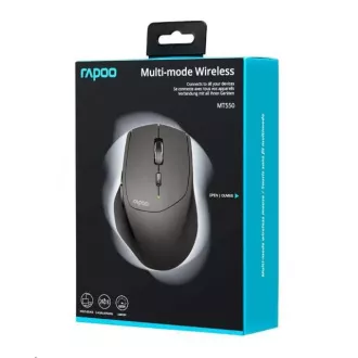 Mouse RAPOO MT550 laser wireless, multimod: 2,4 GHz, Bluetooth 3.0 și 4.0, negru Mouse RAPOO MT550 laser wireless, multimod: 2,4 GHz, Bluetooth 3.0 și 4.0, negru