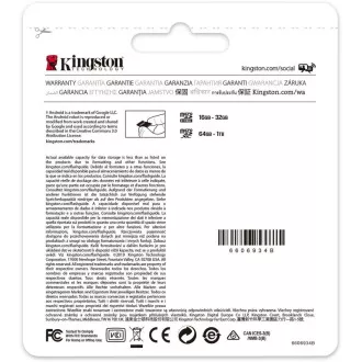 Card Kingston 32 GB micSDHC Canvas Select Plus 100R A1 C10 + adaptor SD Card Kingston 32 GB micSDHC Canvas Select Plus 100R A1 C10 + adaptor SD