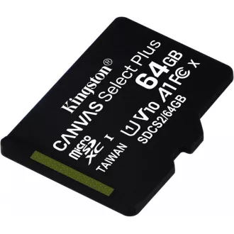 Card Kingston 64GB micSDXC Canvas Select Plus 100R A1 C10 + adaptor SD