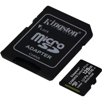 Card Kingston 128GB micSDXC Canvas Select Plus 100R A1 C10 + adaptor SD