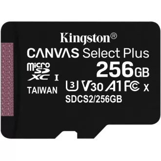Kingston 256 GB micSDXC Canvas Select Plus 100R A1 C10 - 1 buc