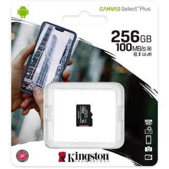 Kingston 256 GB micSDXC Canvas Select Plus 100R A1 C10 - 1 buc