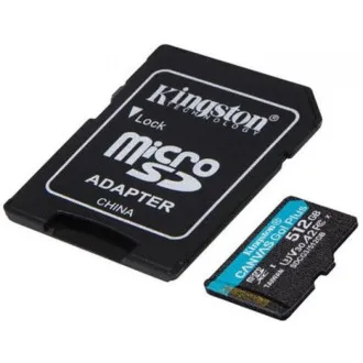 Card Kingston MicroSDXC 512GB Canvas Go! Plus, R:170/W:90MB/s, Clasa 10, UHS-I, U3, V30, A2   Adaptor - Utilizat