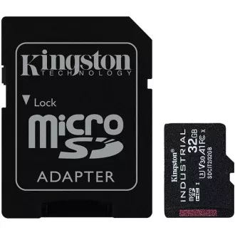 Card Kingston 32GB microSDHC Industrial C10 A1 pSLC + Adaptor SD