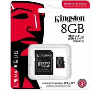 Card Kingston 8GB microSDHC Industrial C10 A1 pSLC + Adaptor SD