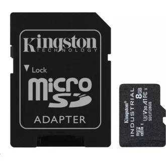 Card Kingston 8GB microSDHC Industrial C10 A1 pSLC + Adaptor SD