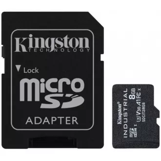 Card Kingston 8GB microSDHC Industrial C10 A1 pSLC + Adaptor SD