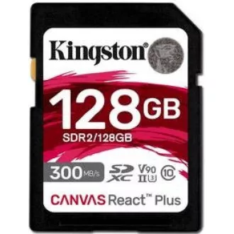 Kingston 128GB Canvas React Plus SDXC UHS-II 300R/260W U3 V90 pentru Full HD/4K/8K