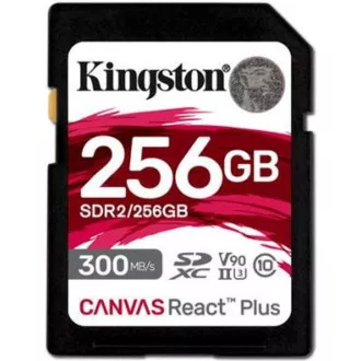 Kingston 256GB Canvas React Plus SDXC UHS-II 300R/260W U3 V90 pentru Full HD/4K/8K