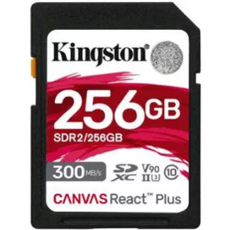 Kingston 256GB Canvas React Plus SDXC UHS-II 300R/260W U3 V90 pentru Full HD/4K/8K