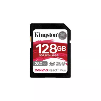 Card Kingston SDXC 128GB Canvas React Plus, UHS-II, U3, V60, R:280/W:100MB/s