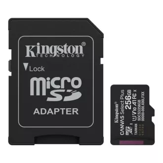 Card Kingston MicroSDXC 256GB Canvas Select Plus, U1, V10, A1, adaptor SD