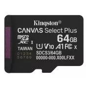 Card de memorie Kingston MicroSDXC 64GB Canvas Select Plus, U1, V10, A1
