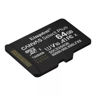 Card de memorie Kingston MicroSDXC 64GB Canvas Select Plus, U1, V10, A1