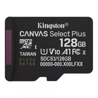 Card de memorie Kingston MicroSDXC 128GB Canvas Select Plus, U1, V10, A1 Card de memorie Kingston MicroSDXC 128GB Canvas Select Plus, U1, V10, A1