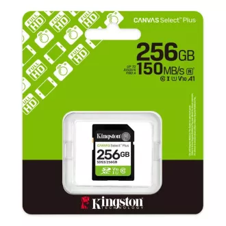Card de memorie Kingston SDXC 256GB Canvas Select Plus, U1, V10, A1 Card de memorie Kingston SDXC 256GB Canvas Select Plus, U1, V10, A1