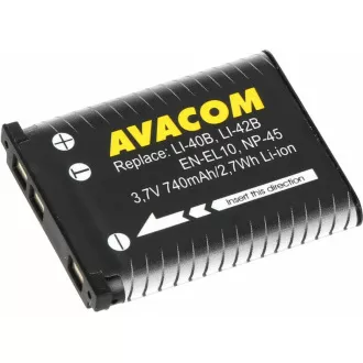 AVACOM Olympus Li-40B, Li-42B, Fujifilm NP-45, Nikon EN-EL10 Li-ion 3.7V 740mAh 2.7Wh