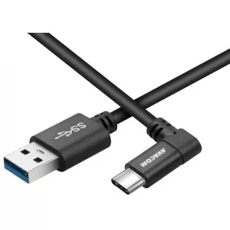 Cablu de date si incarcare USB - USB Type-C, 100cm, conector 90°, negru Cablu de date si incarcare USB - USB Type-C, 100cm, conector 90°, negru
