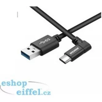 Cablu de date si incarcare USB - USB Type-C, 100cm, conector 90°, negru Cablu de date si incarcare USB - USB Type-C, 100cm, conector 90°, negru