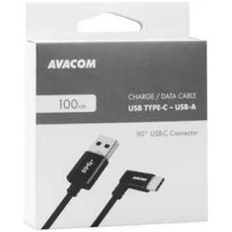 Cablu de date si incarcare USB - USB Type-C, 100cm, conector 90°, negru Cablu de date si incarcare USB - USB Type-C, 100cm, conector 90°, negru