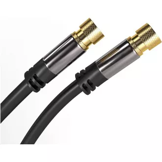 Cablu PREMIUMCORD, antenă de satelit F mascul - F mascul (135 dB) 4x ecranat 3m Cablu PREMIUMCORD, antenă de satelit F mascul - F mascul (135 dB) 4x ecranat 3m
