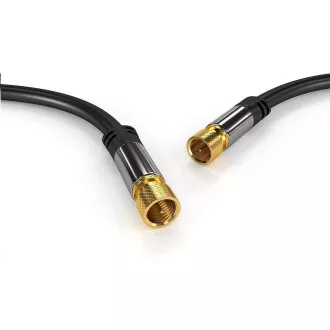 Cablu PREMIUMCORD, antenă de satelit F mascul - F mascul (135 dB) 4x ecranat 3m Cablu PREMIUMCORD, antenă de satelit F mascul - F mascul (135 dB) 4x ecranat 3m