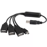PremiumCord USB2.0 HUB 4 porturi Cablu negru