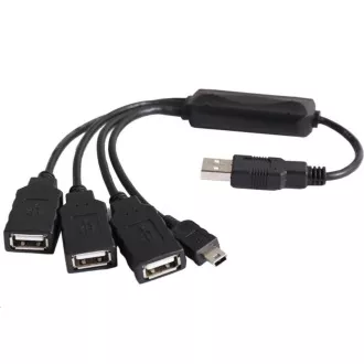PremiumCord USB2.0 HUB 4 porturi Cablu negru