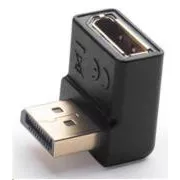 Adaptor PremiumCord DisplayPort 1.2 înclinat în jos 90°, tată/femelă, conectori placați cu aur