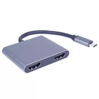 Adaptor PremiumCord MST USB-C la 2x HDMI, USB3.0, PD, 4K și rezoluție FULL HD 1080p