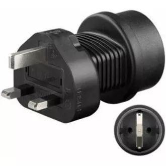 Adaptor de călătorie Goobay pentru priză din Marea Britanie și aparate cu ștecher ceh și pin de împământare Adaptor de călătorie Goobay pentru priză din Marea Britanie și aparate cu ștecher ceh și pin de împământare