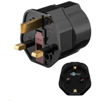 Adaptor de călătorie Goobay pentru priză din Marea Britanie și aparate cu ștecher ceh și pin de împământare Adaptor de călătorie Goobay pentru priză din Marea Britanie și aparate cu ștecher ceh și pin de împământare