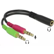 Adaptor PREMIUMCORD jack3 cu 4 poli, 5 mm pentru căști și microfon, 30 cm