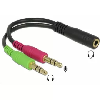 Adaptor PREMIUMCORD jack3 cu 4 poli, 5 mm pentru căști și microfon, 30 cm