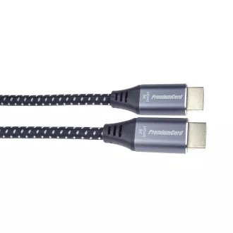 Cablu PREMIUMCORD HDMI 2.1 de mare viteză + cablu Ethernet 8K@60Hz, conectori placați cu aur, 0,5 m