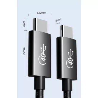 Cablu PREMIUMCORD USB4™ 40Gbps 8K@60Hz Thunderbolt 3, 1m