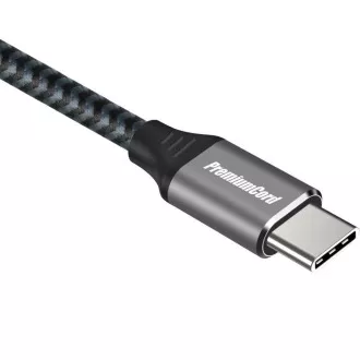 Cablu PREMIUMCORD USB 3.2 Gen 1 USB-C (M/M), împletitură de bumbac, 1,5 m