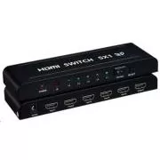 Comutator HDMI PREMIUMCORD 5:1 metalic cu telecomandă și adaptor de alimentare