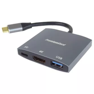 Adaptor PremiumCord USB-C la HDMI, USB3.0, PD, 4K și rezoluție FULL HD 1080p